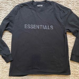 Mens Essentials long sleeve T shirt black